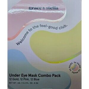 GRACE & STELLA UNDER EYE MASK COMBO PACK, 36-COUNT, 12 GOLD, 12 PINK, 12 BLUE